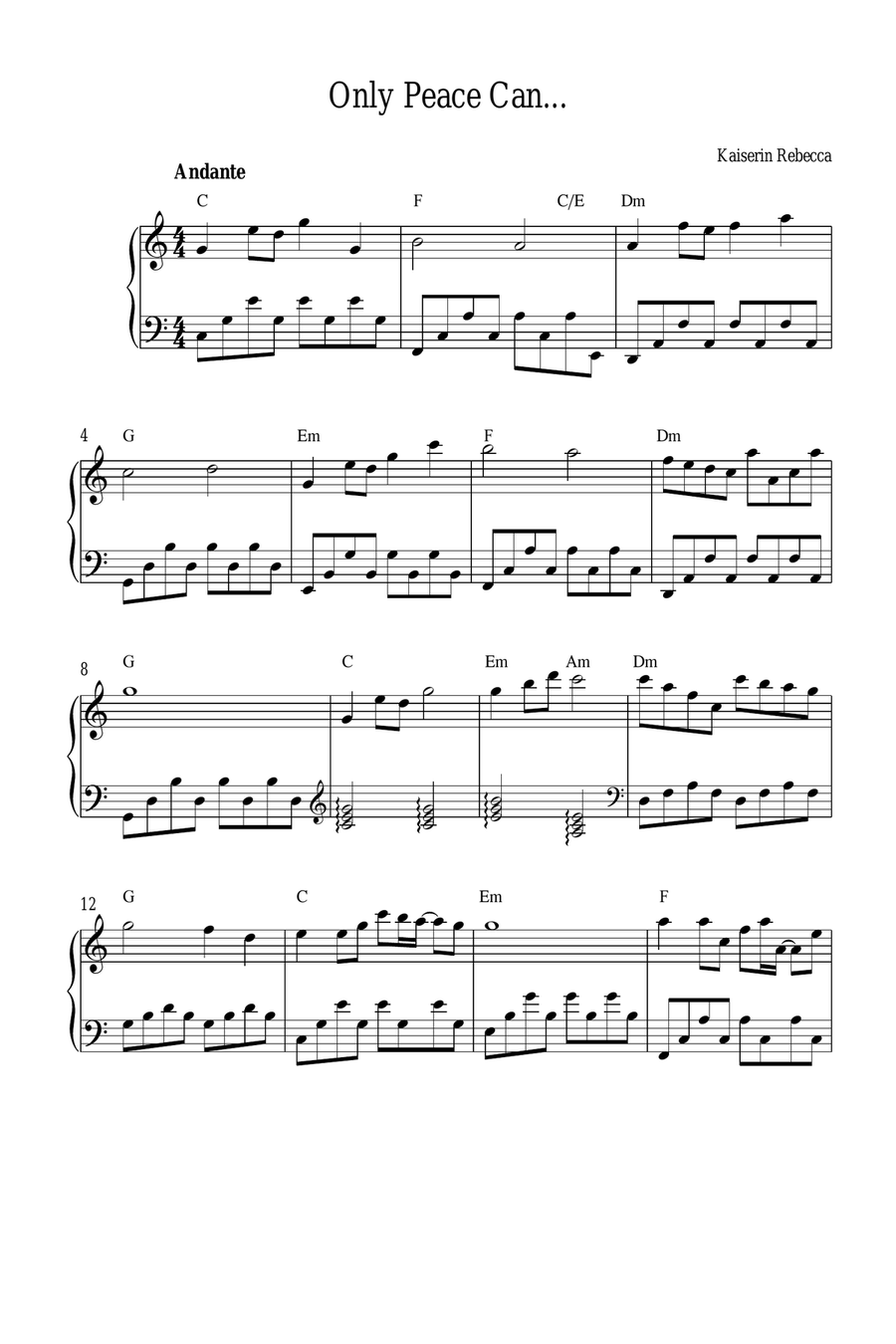 Only Peace Can... Piano Method scores gallery preview page 1
