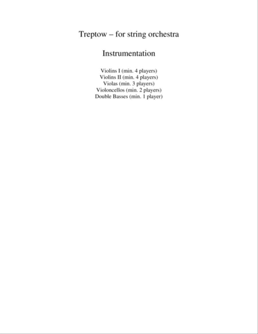 Treptow - for String Orchestra or String Quartet - Full Scores - Score Only Chamber Music scores gallery preview page 5