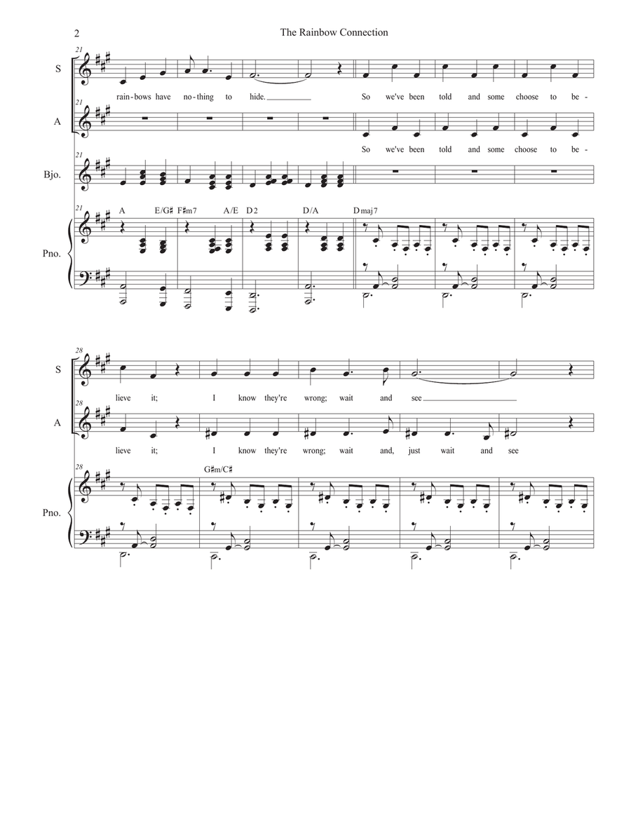 The Rainbow Connection The Rainbow Connection Alto Voice scores gallery preview page 2