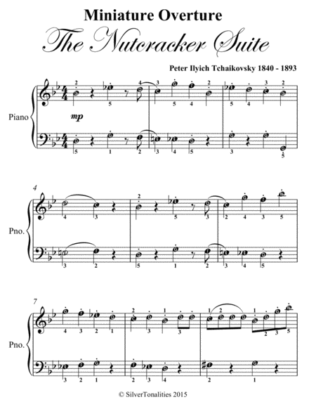 Miniature Overture the Nutcracker Suite Easy Piano Sheet Music