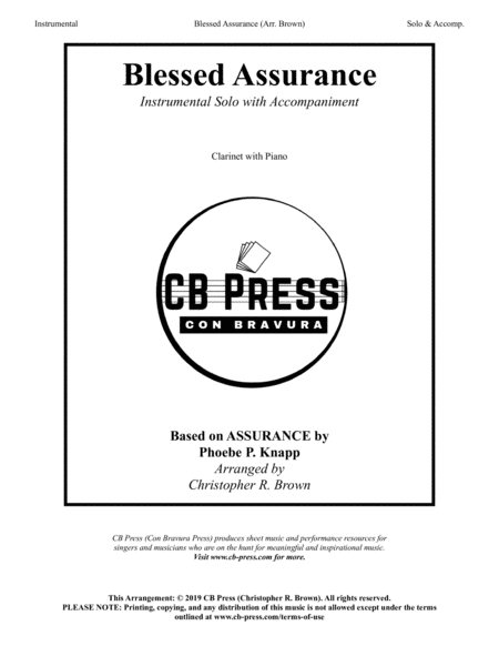 Blessed Assurance - Clarinet Solo with Piano Accompaniment image number null