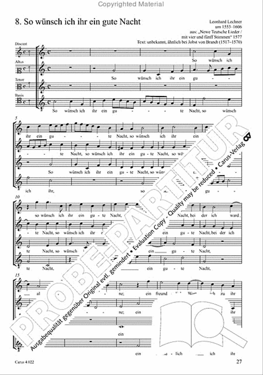 So w!nsch ich ihr ein gute Nacht 4-Part scores gallery preview page 2