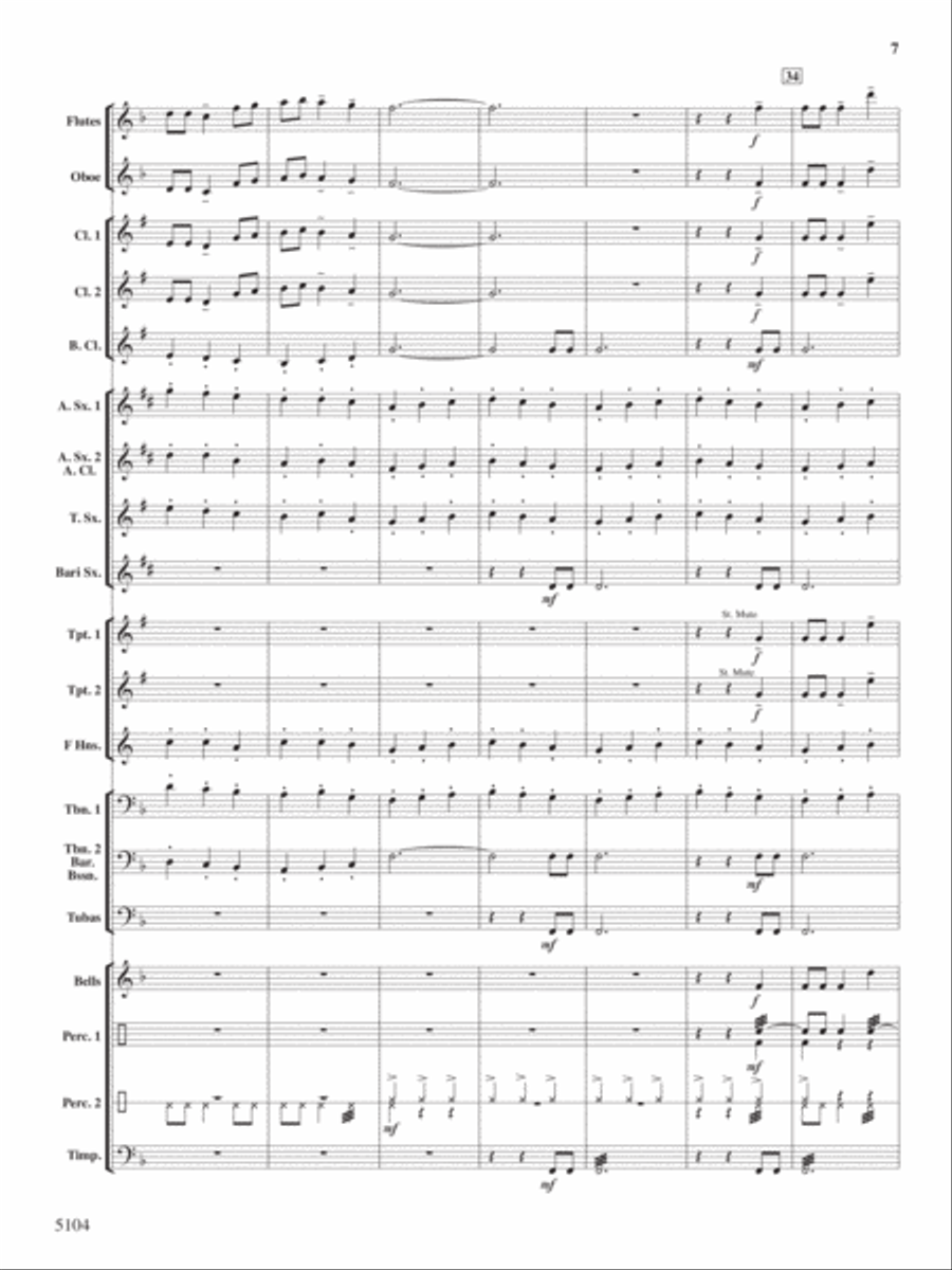 A Christmas Fantasy in 3/4 Time Concert Band scores gallery preview page 6