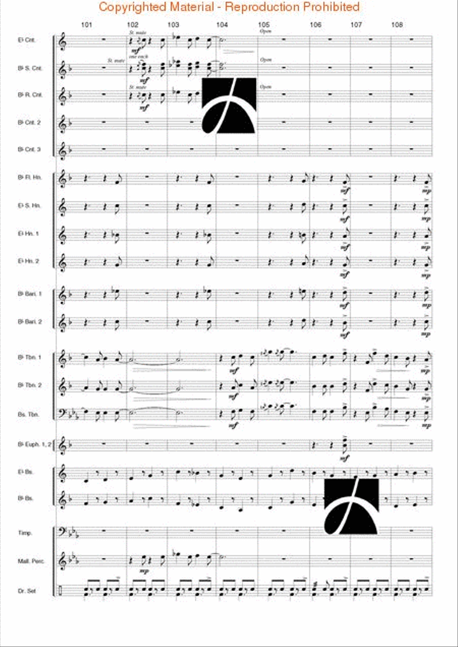 Marching Blues Marching Blues Concert Band scores gallery preview page 15