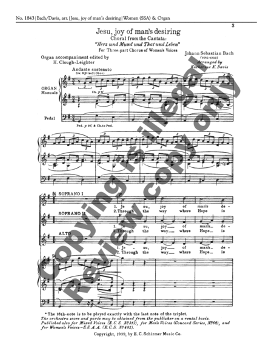 Jesu, joy of man's desiring SSA scores gallery preview page 8