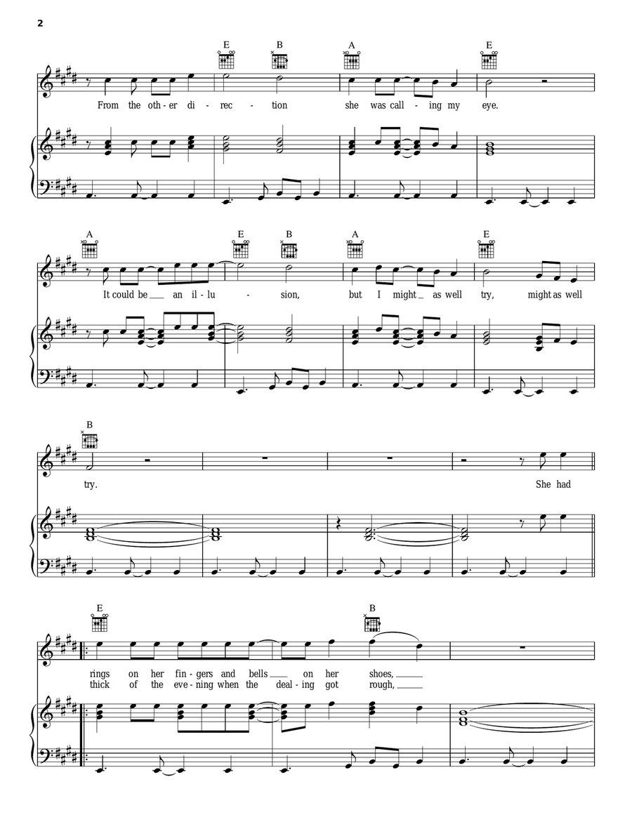 Scarlet Begonias Piano, Vocal, Guitar scores gallery preview page 2