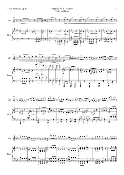 Symphony No. 5 by Beethoven for Violin and Piano image number null