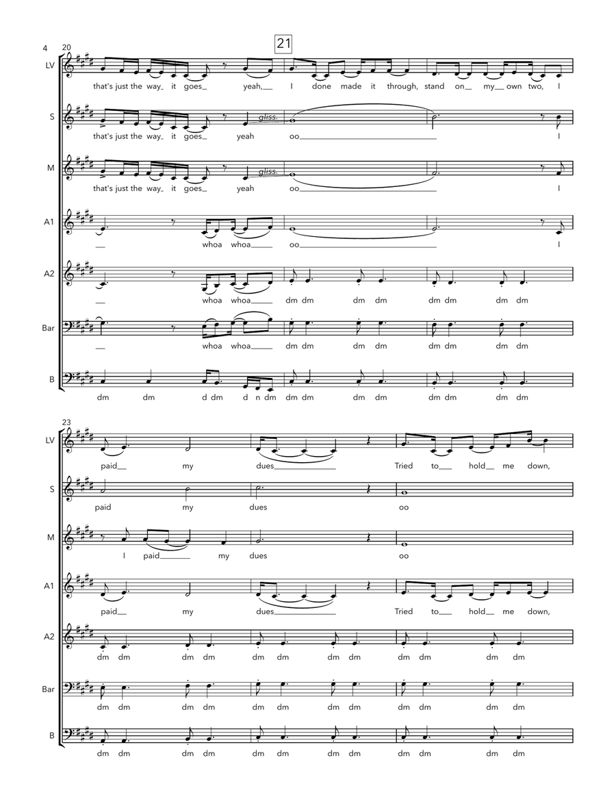 Paid My Dues A Cappella scores gallery preview page 4