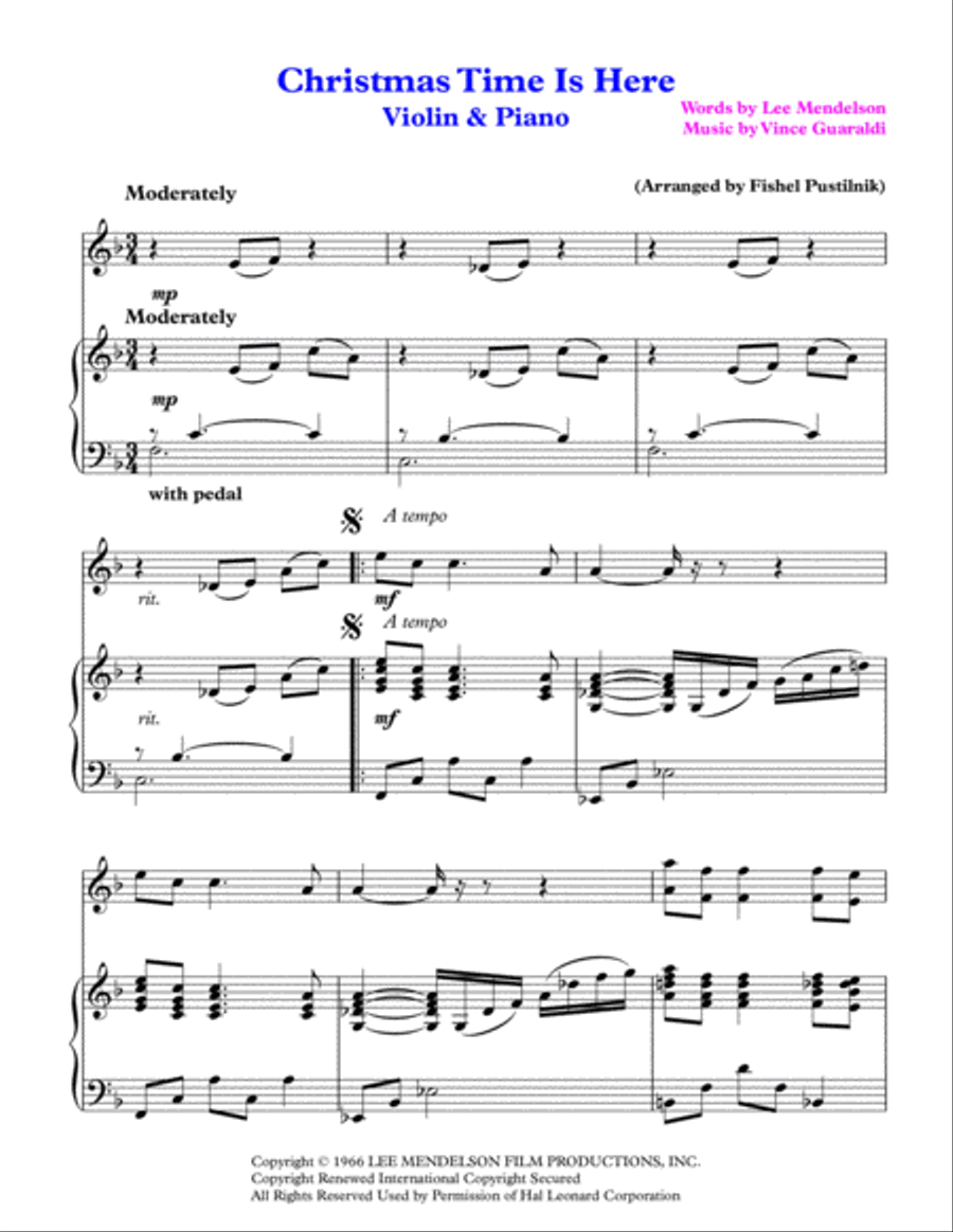 Christmas Time Is Here Violin Solo scores gallery preview page 2