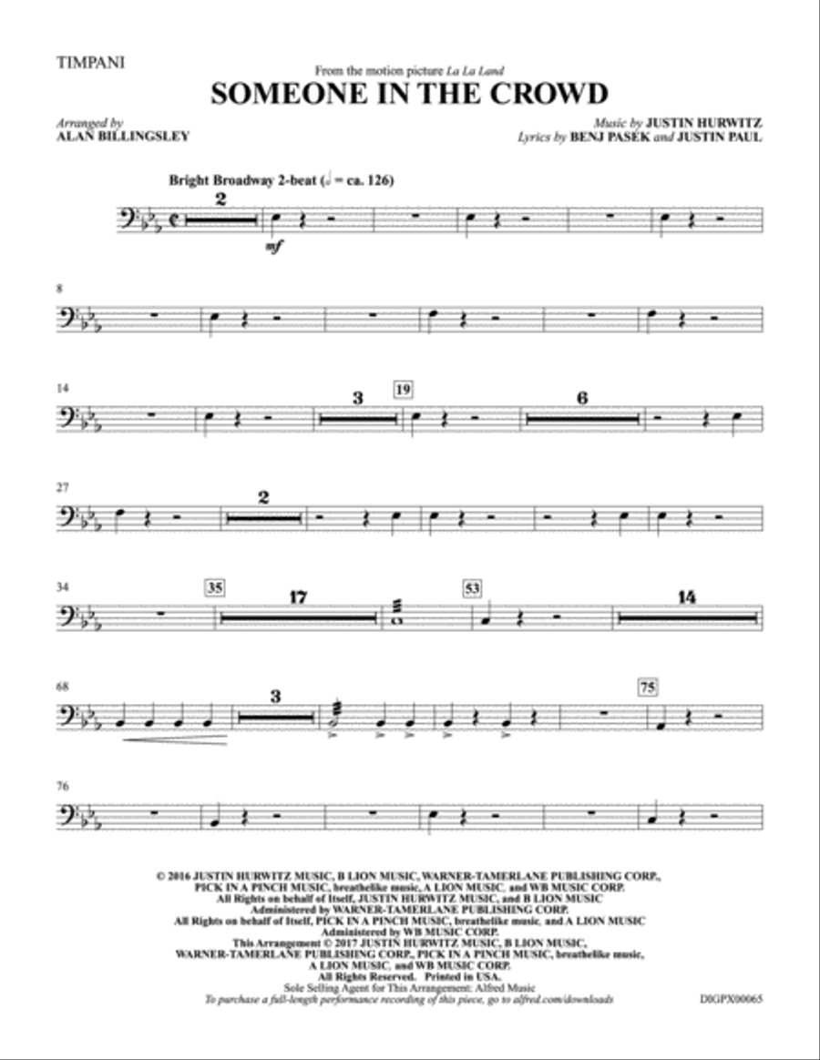 Someone in the Crowd: Timpani Percussion scores gallery preview page 1