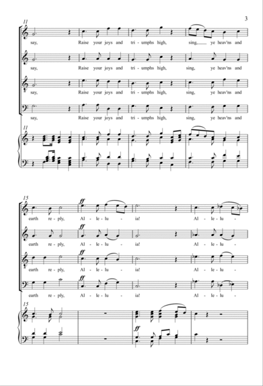 Christ The Lord Is Risen Today 4-Part scores gallery preview page 2