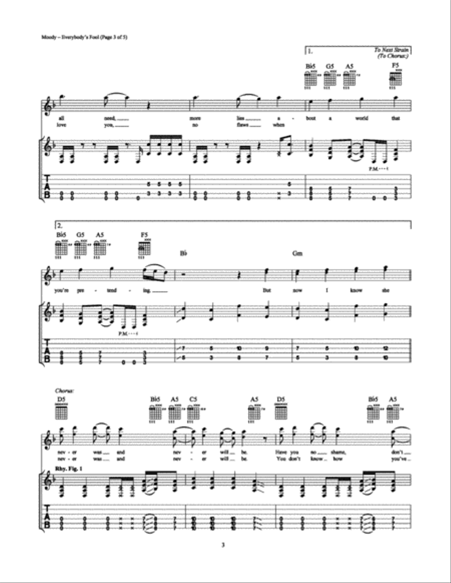 Everybody's Fool Everybody's Fool Electric Guitar scores gallery preview page 3