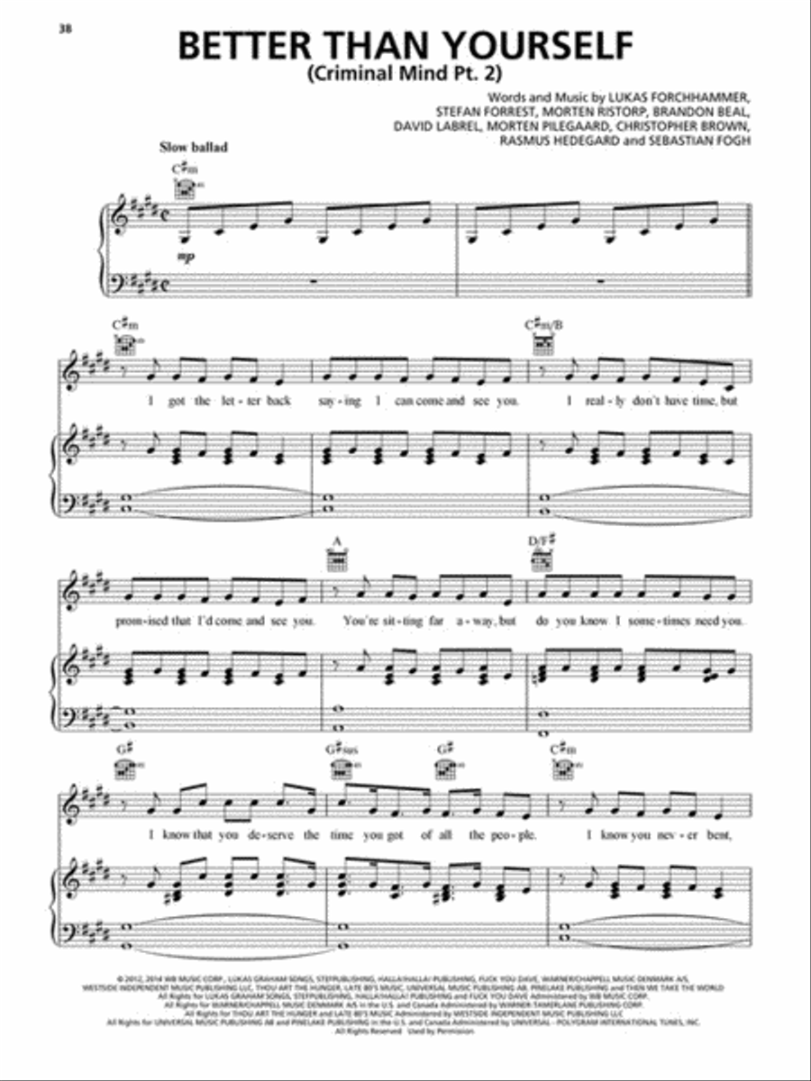 Lukas Graham Piano, Vocal, Guitar scores gallery preview page 4
