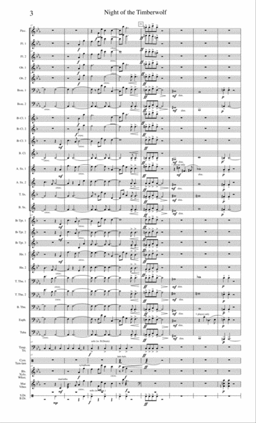 Night of the Timberwolf, for Concert Band. Score and Parts Concert Band scores gallery preview page 5