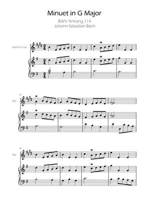 Minuet in G Major BWV Anh. 114 - Bach - Baritone Sax