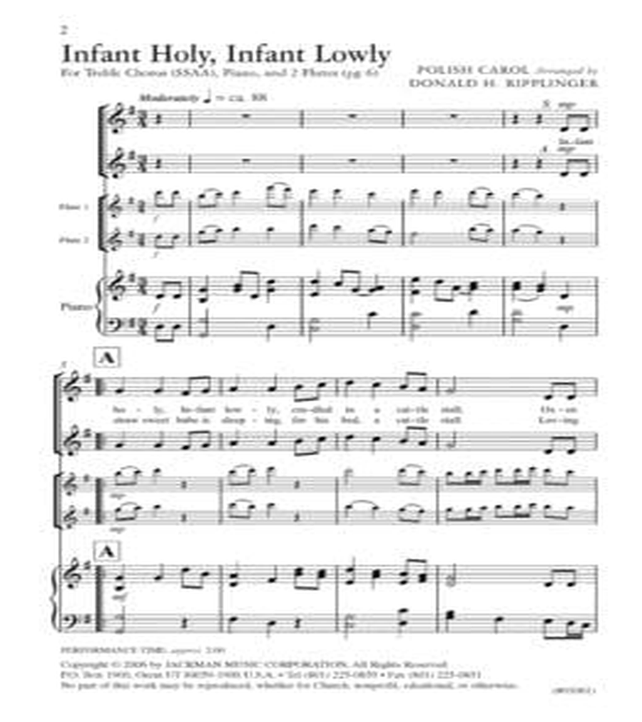 Infant Holy, Infant Lowly SSAA scores gallery preview page 2