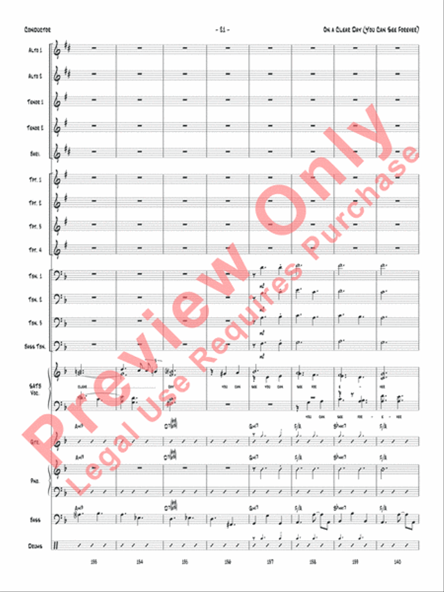 On a Clear Day (You Can See Forever) Jazz Ensemble scores gallery preview page 24