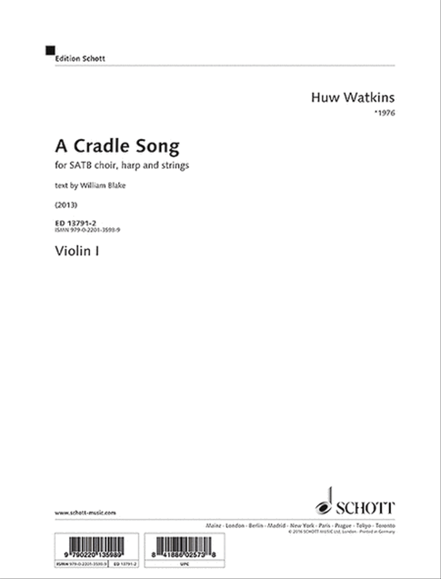 A Cradle Song Violin scores gallery preview page 1