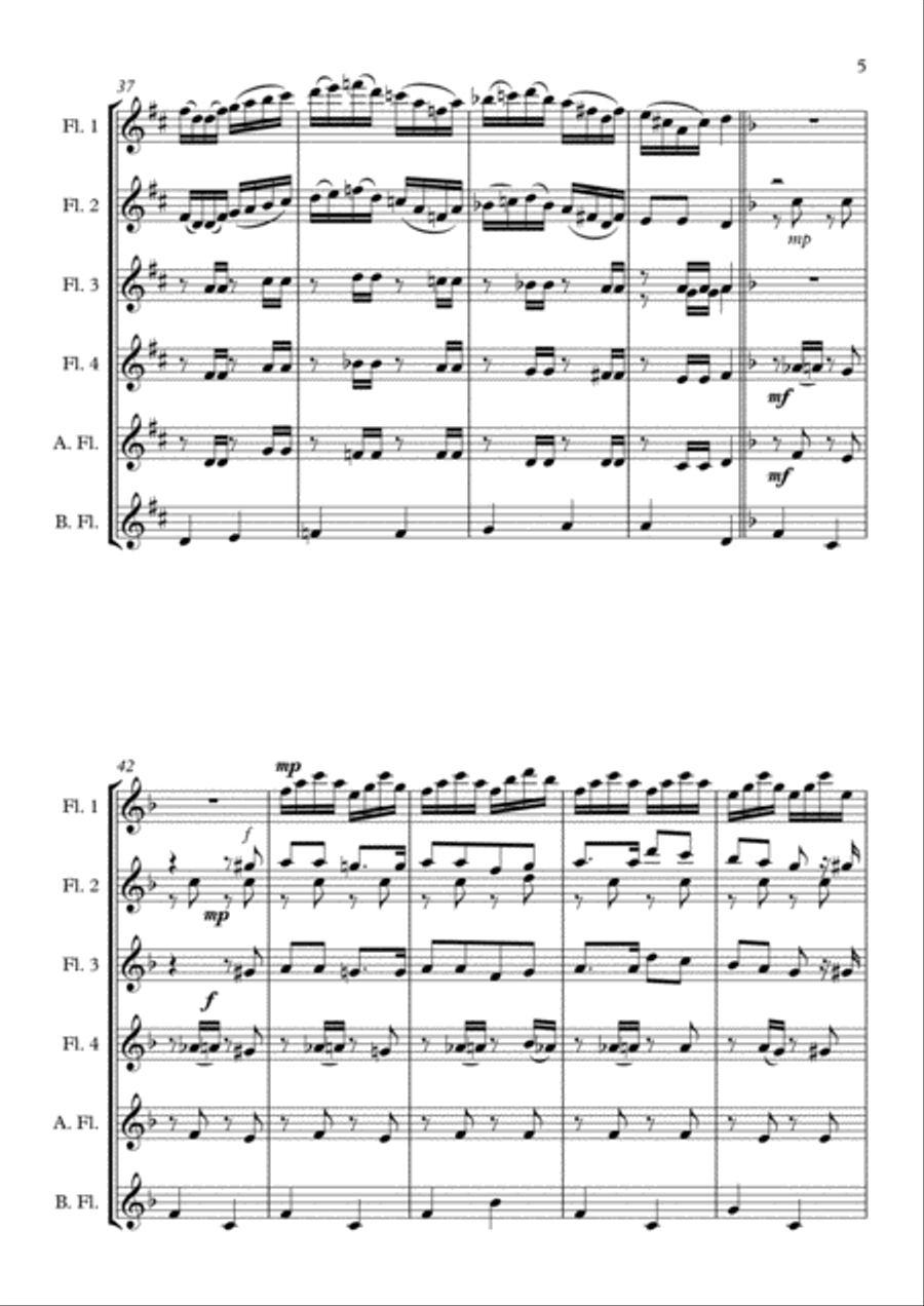 Bob the Fiddler for Flute Choir Flute Choir scores gallery preview page 5