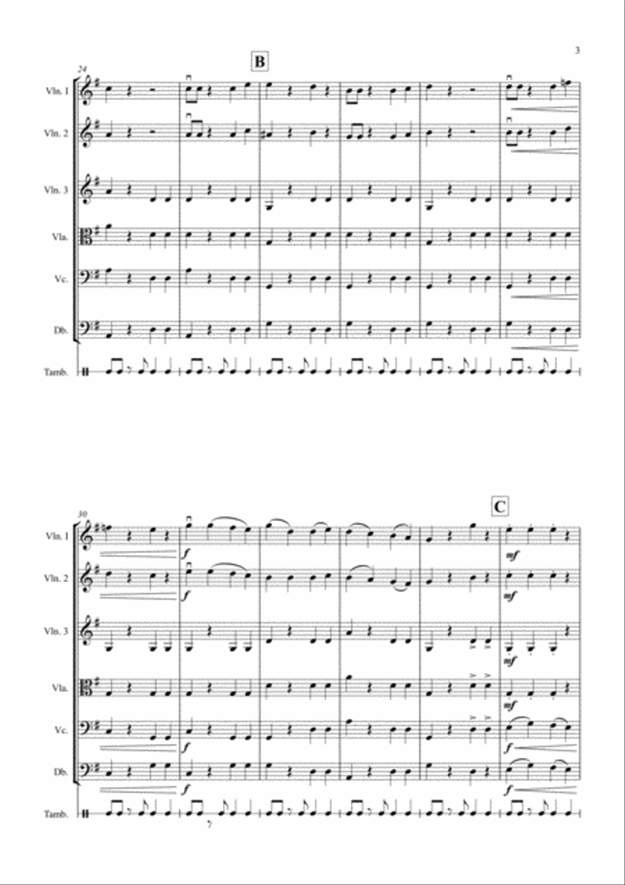 Little Tango for Beginning String Orchestra String Quartet scores gallery preview page 3