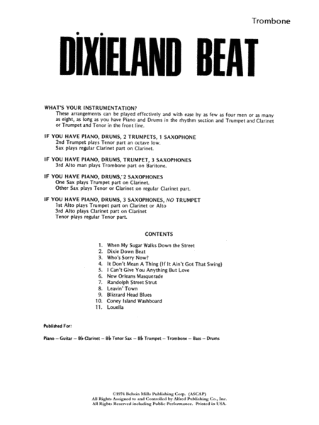 Dixieland Beat (Trombone) by Ralf Meissner Jazz Ensemble - Sheet Music
