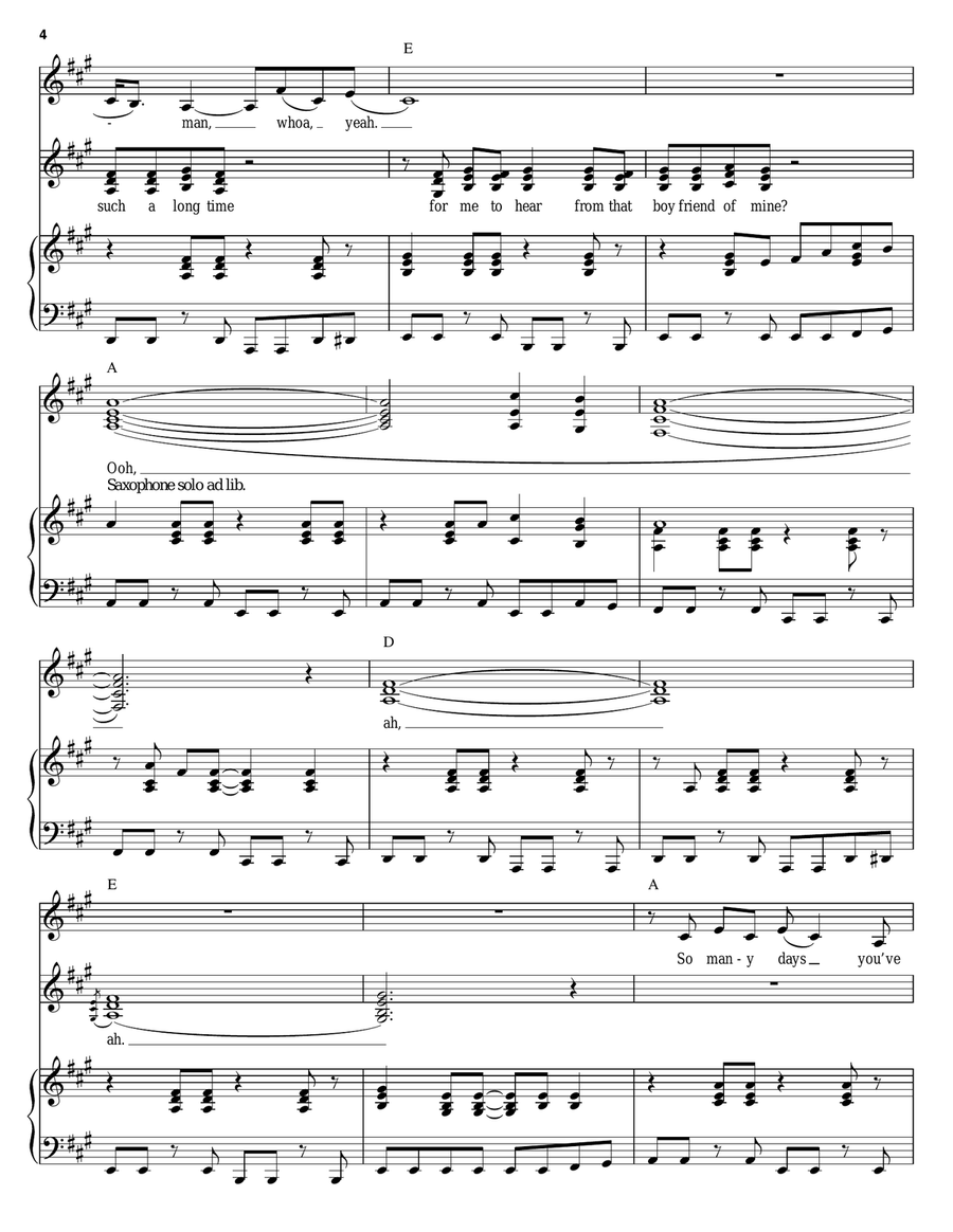 Please Mr. Postman Piano, Vocal scores gallery preview page 4