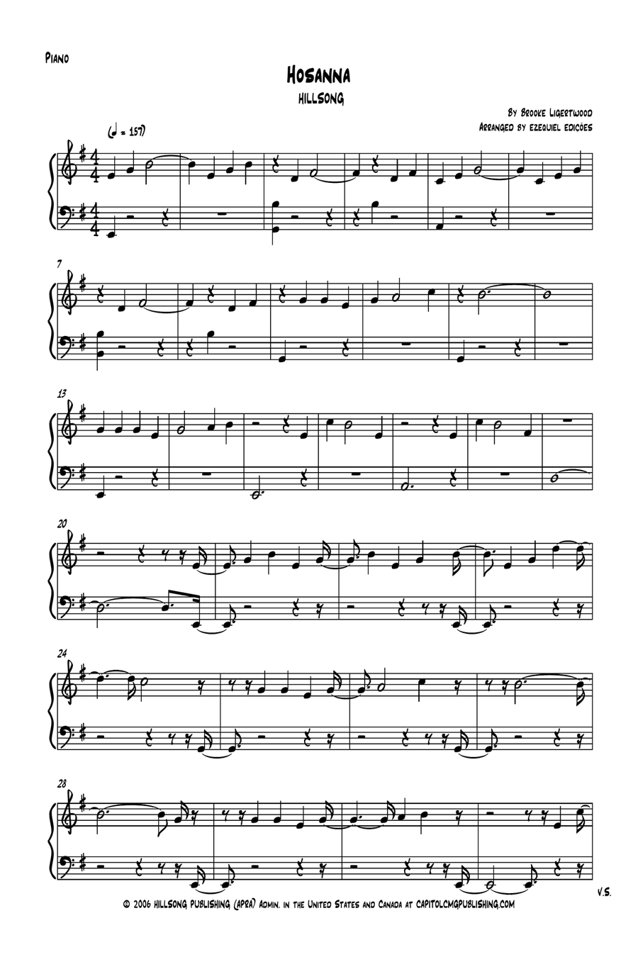 Hosanna Hosanna Piano Solo scores gallery preview page 5