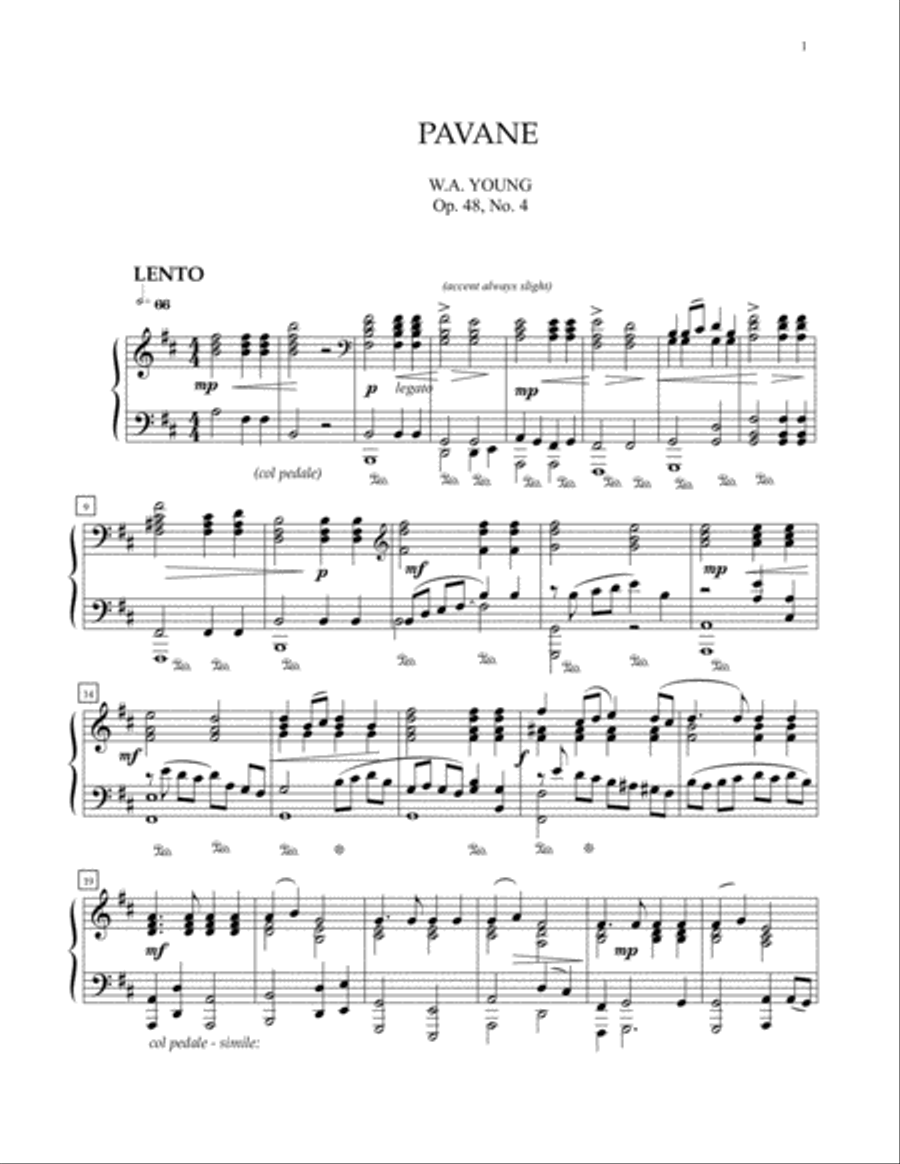 Pavane, Op. 48, No. 4 Pavane, Op. 48, No. 4 Easy Piano scores gallery preview page 1