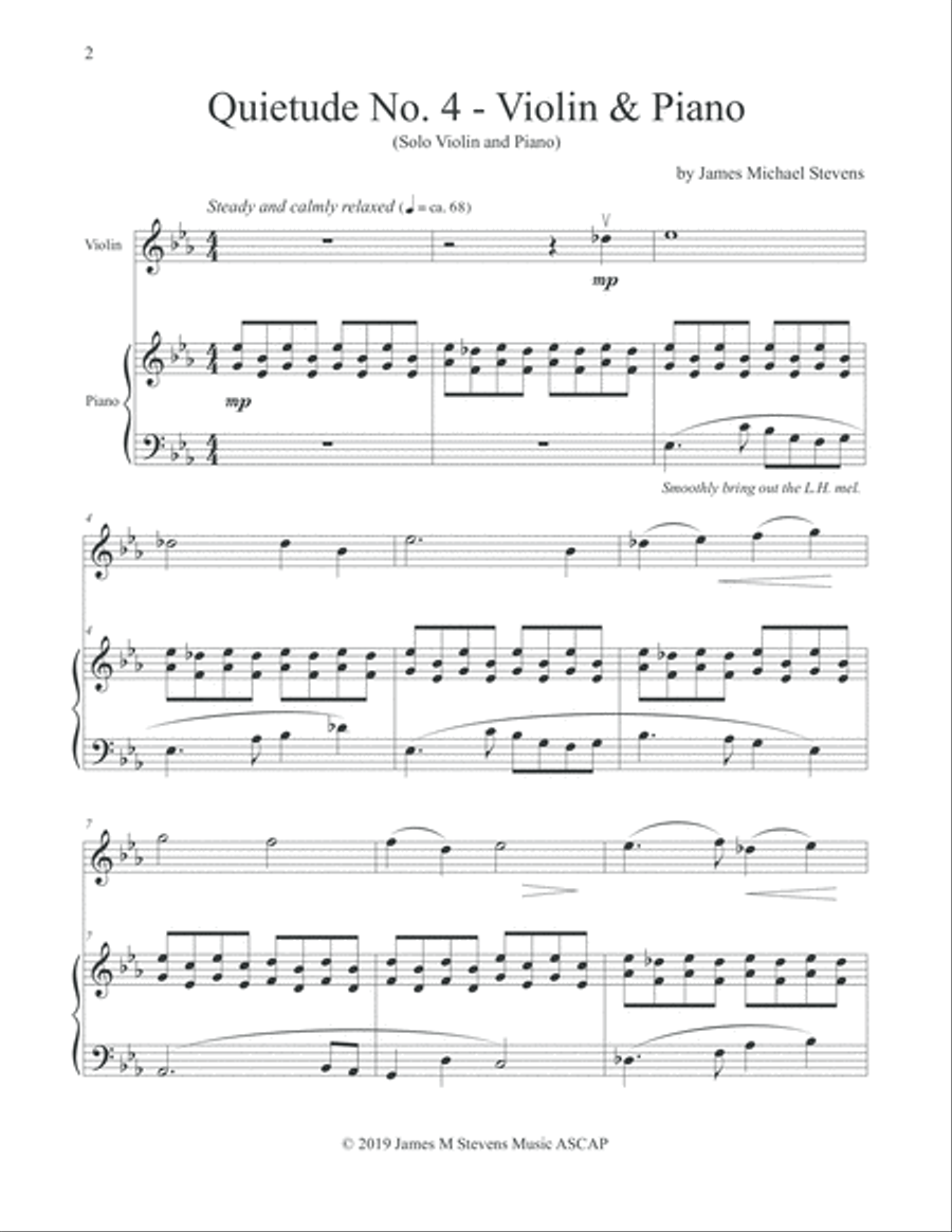 Quietude No. 4 - Violin & Piano Violin Solo scores gallery preview page 2