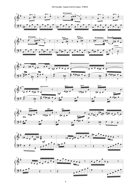 Paradisi - Piano Sonata No.8 in E minor, P893-8 image number null