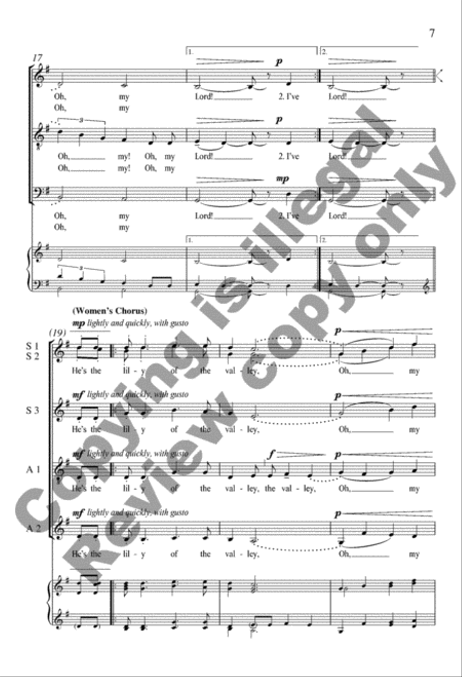 He's the Lily of the Valley Divisi scores gallery preview page 7
