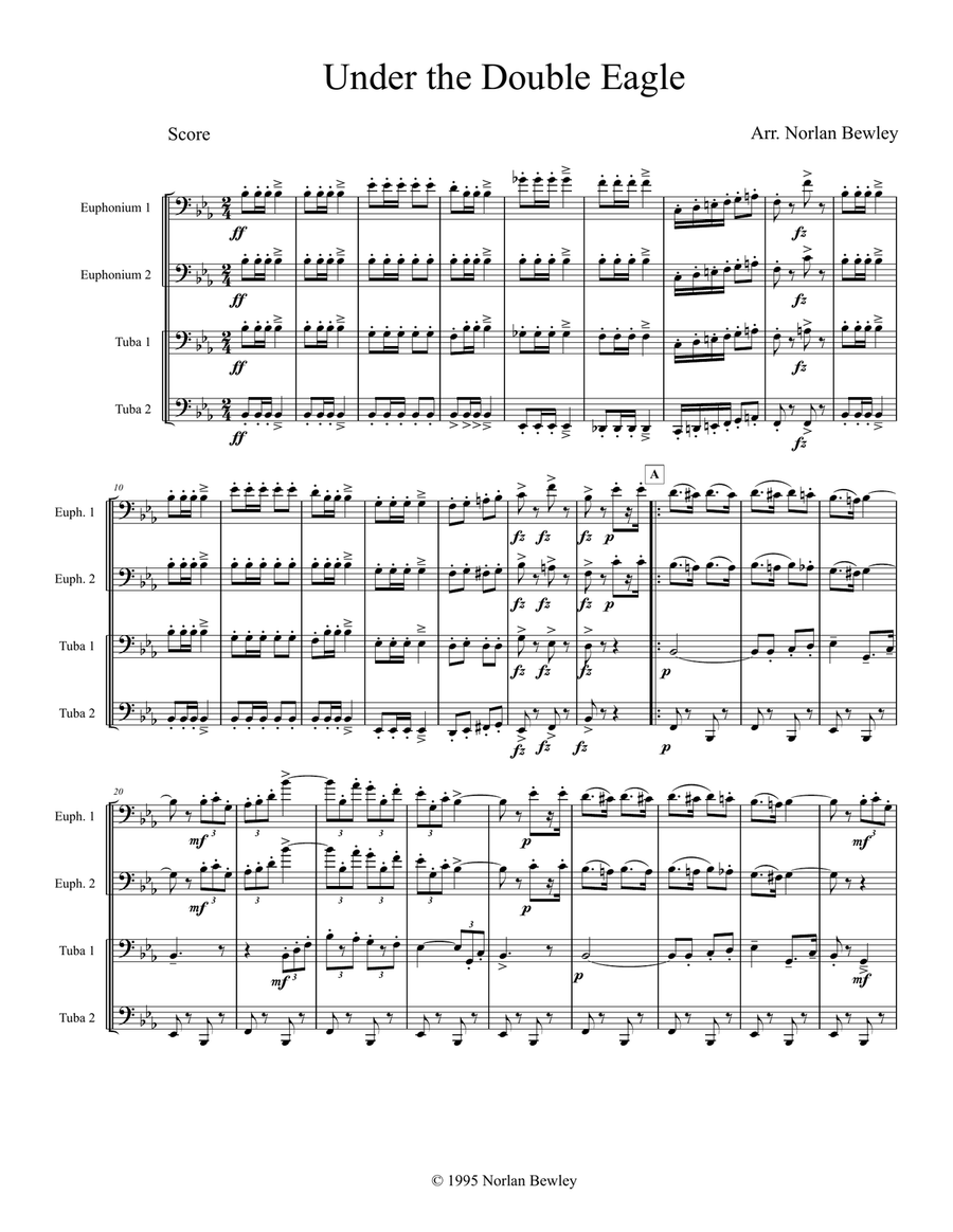 Under The Double Eagle March - Tuba/Euphonium Quartet image number null
