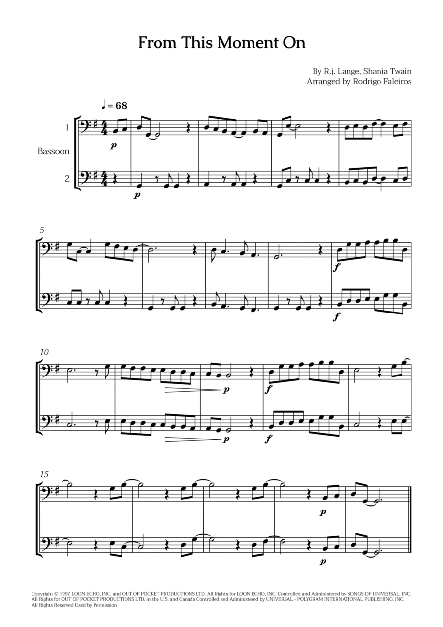 From This Moment On Woodwind Duet scores gallery preview page 1