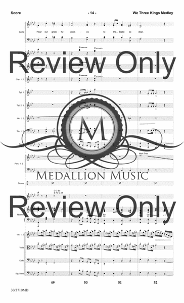 We Three Kings Medley - Orchestral Score and CD with Printable Parts