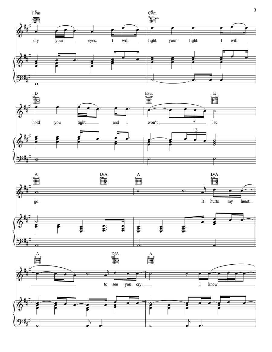 I Won't Let Go Piano, Vocal, Guitar scores gallery preview page 3