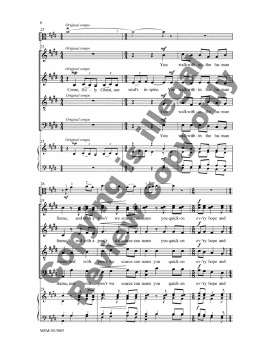 Hymn to the Spirit SSATBB scores gallery preview page 6