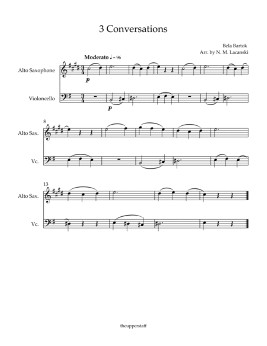 3 Conversations Alto Saxophone scores gallery preview page 2