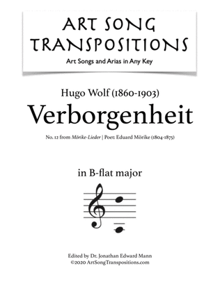 Book cover for WOLF: Verborgenheit (transposed to B-flat major)
