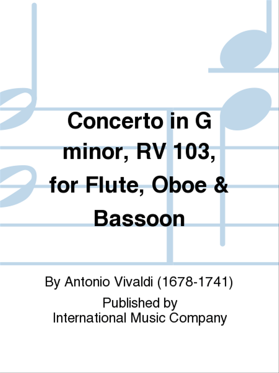 Concerto In G Minor, Rv 103, For Flute, Oboe & Bassoon Flute scores gallery preview page 1