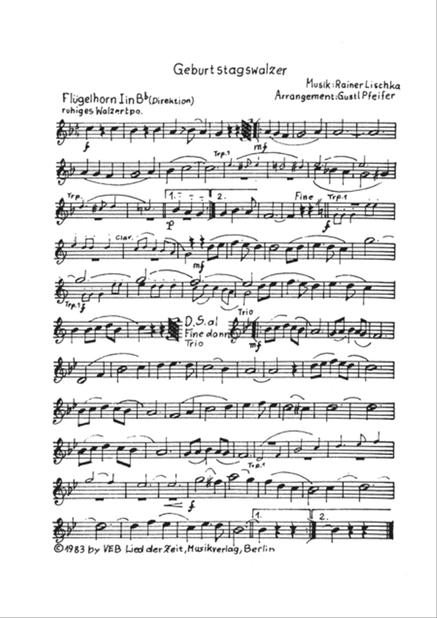 Geburtstagswalzer B-Flat Clarinet scores gallery preview page 3