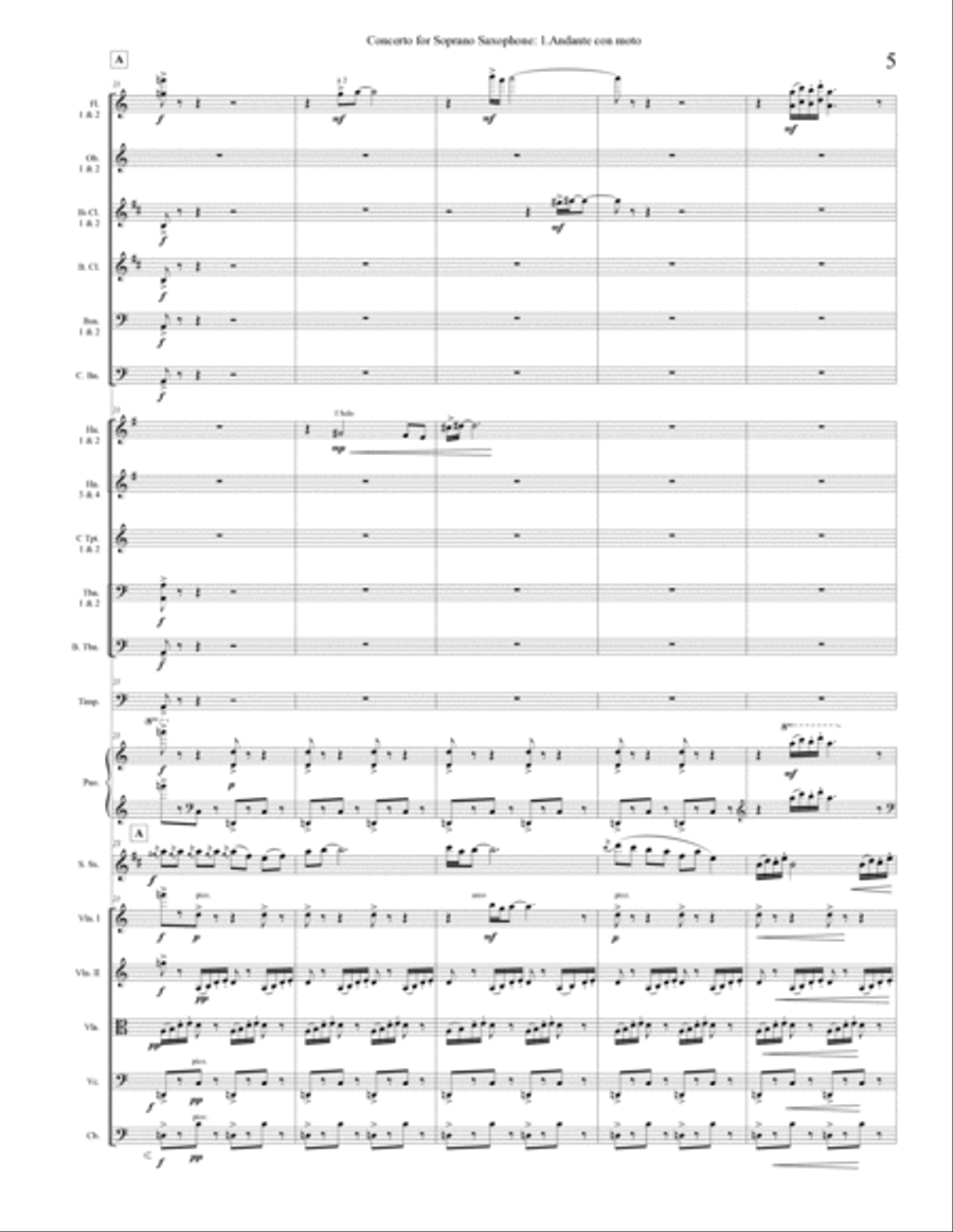 Concerto for Soprano Saxophone and Orchestra Full Orchestra scores gallery preview page 6