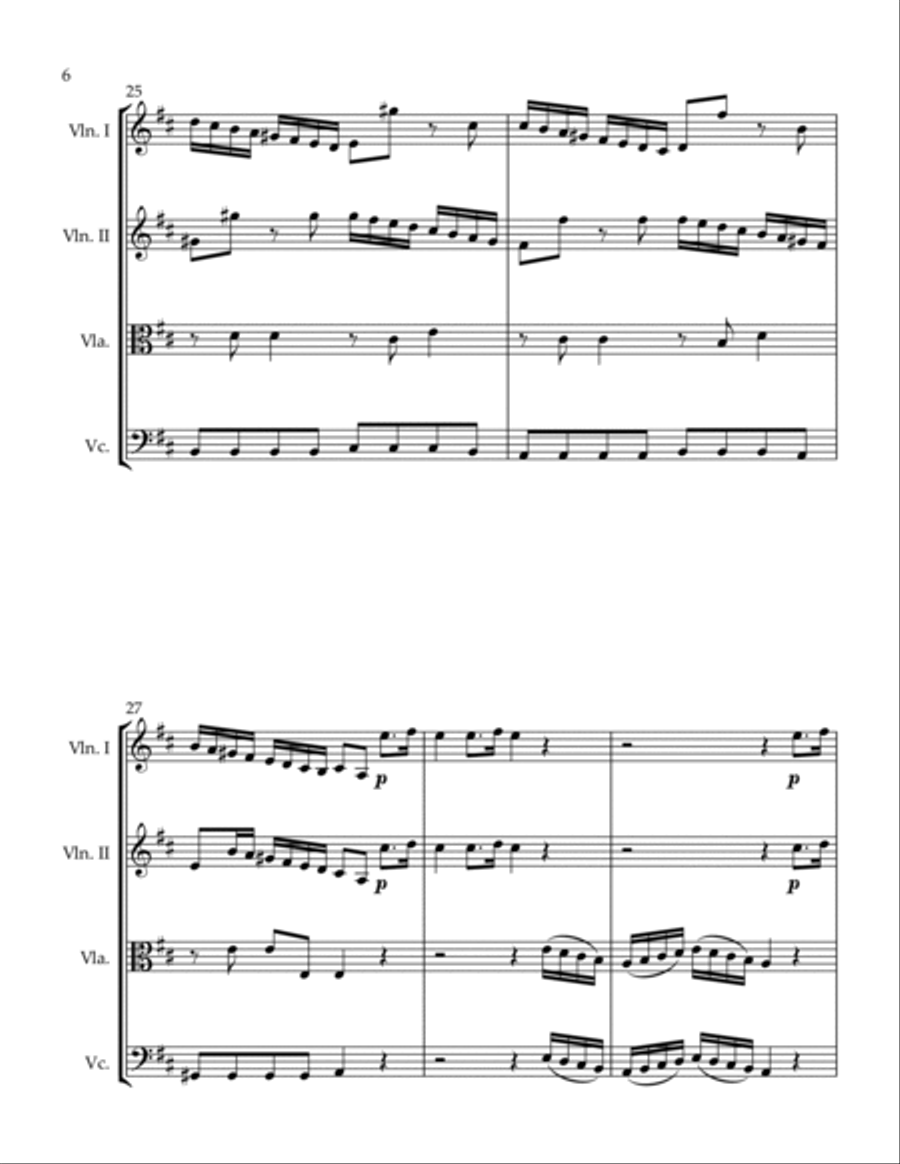 Military Divertimento II. Presto String Quartet scores gallery preview page 6