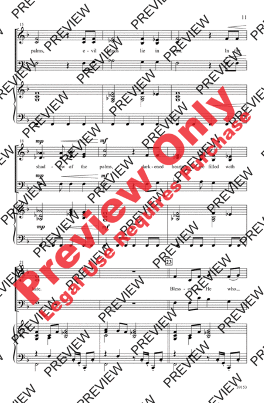 Two Anthems for Palm Sunday 3-Part scores gallery preview page 11