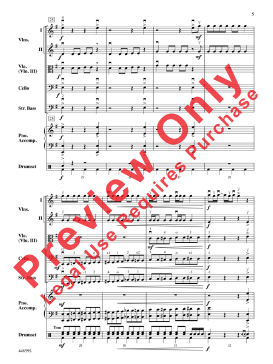 Uptown Funk, Theme from String Orchestra scores gallery preview page 6