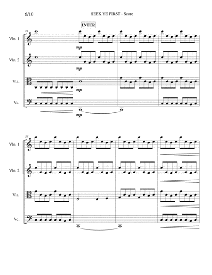 SEEK YE FIRST Maranatha Singers - Strings Quartet/Orchestra - Score + Set of Parts String Orchestra scores gallery preview page 6