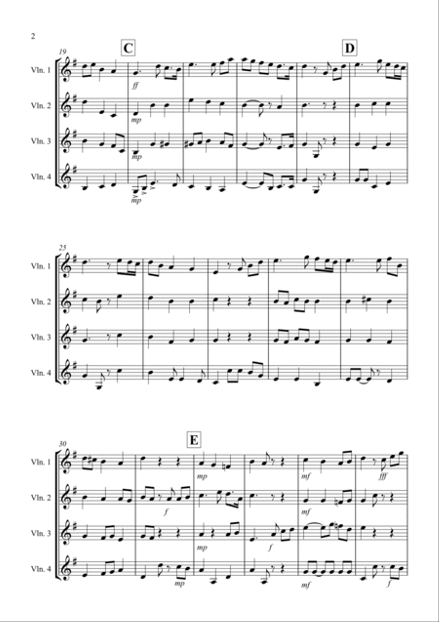 Jerusalem for Violin Quartet Violin Solo scores gallery preview page 2