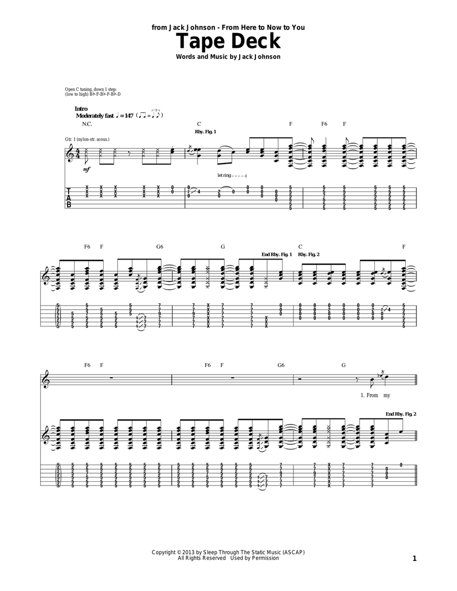 Tape Deck Tape Deck Acoustic Guitar scores gallery preview page 1