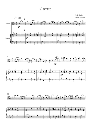 Gavotte, Jean-Baptiste Lully, For Viola & Piano