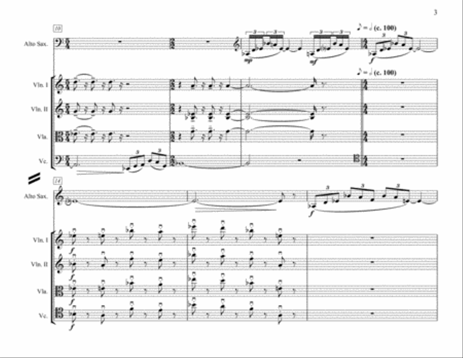 [Blank] Quintet for Alto Saxophone and String Quartet Chamber Orchestra scores gallery preview page 5