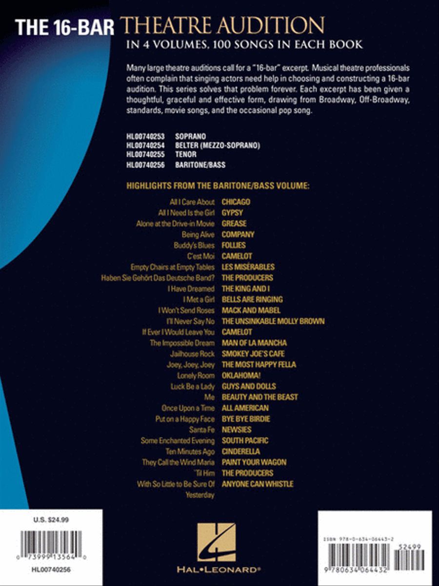 16-Bar Theatre Audition Baritone/Bass Voice scores gallery preview page 8